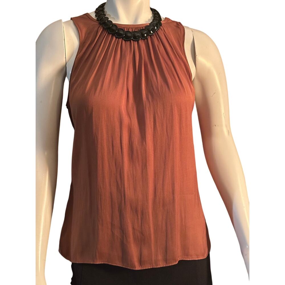 Current Air Terracotta Satin Cowl Back Halter Top Boho